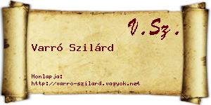 Varró Szilárd névjegykártya